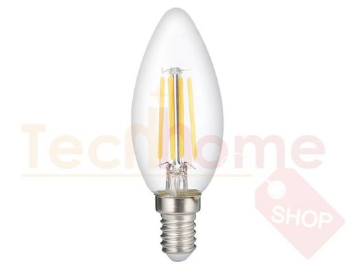 Лампа JazzWay PLED OMNI C35  8W=80W 4000K CL 760Lm E14 230/50 стекло,  нитевый излучатель, угол изл: