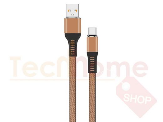 Шнур USB / Lightning (iPhone) Walker С750, текстиль, металл, золотой