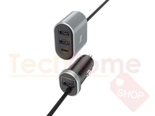 Автомобильный адаптер HOCO Z35 Серый (QC3.0,2400mA,5V) USB+TypeC