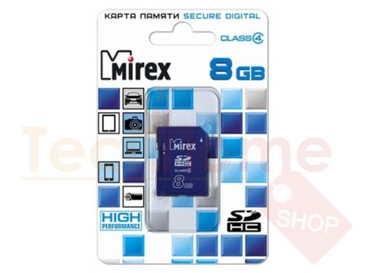 Карта памяти   8GB  SDHC Mirex 8 Gb class 4