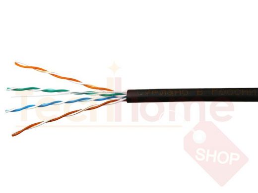 Кабель SkyNet Premium UTP outdoor 4x2x0,51, медный, FLUKE TEST, кат.5e, однож., 100 м, box, черный