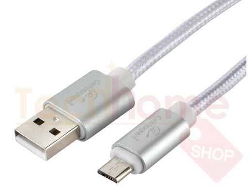 Кабель микро USB (AM/microBM)  3 м Cablexpert CC-U-mUSB02S-3M, USB 2.0,серия Ultra,серебристый