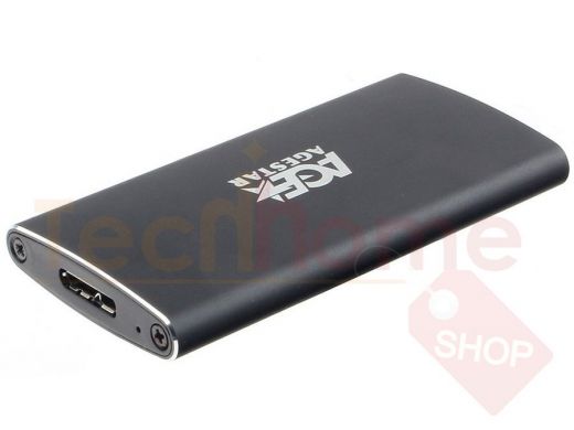 USB 3.0 Внешний корпус mSATA AgeStar 3UBMS2 (BLACK), алюминий, черный