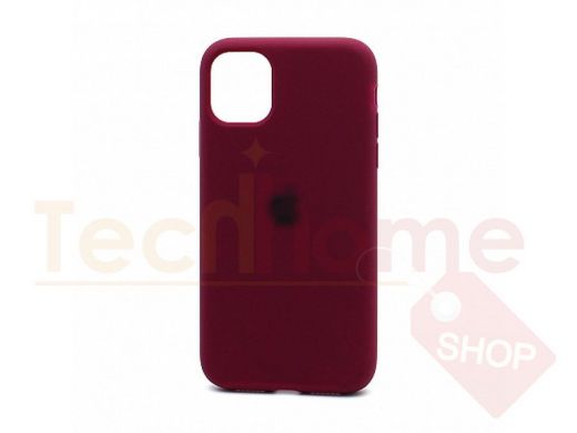 Чехол iPhone XR, Silicone Case, покрытие Soft touch, с лого, полная защита, 052, бордовый