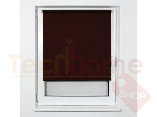 Штора рулонная BRABIX 70х175 см, текстура - лён, защита 55-85%, 200 г/м2, коричневый S-17