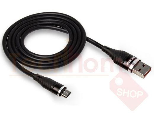 Кабель микро USB (AM/microBM)  Walker C735, прорезиненный, 2м, чёрный