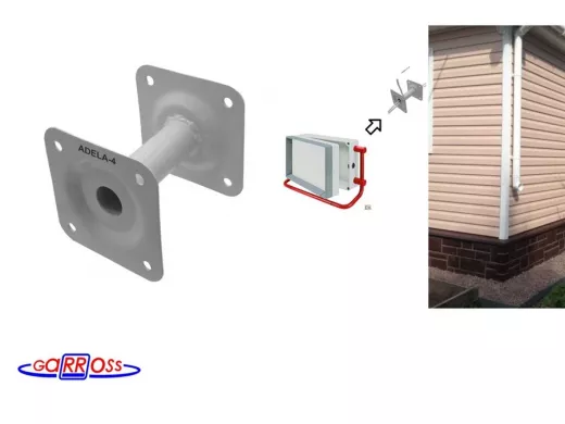 Кронштейн для крепления гермобокса с видеокамерой, вылет  10 см c отв. "ADELA-4-112073" серый, сталь