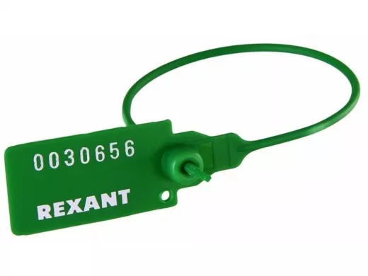 Пломба пластиковая ,номерная, 220мм, зеленая REXANT