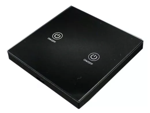 Выключатель 433.92 мГц настенный сенсорный 2-х канальный чёрный