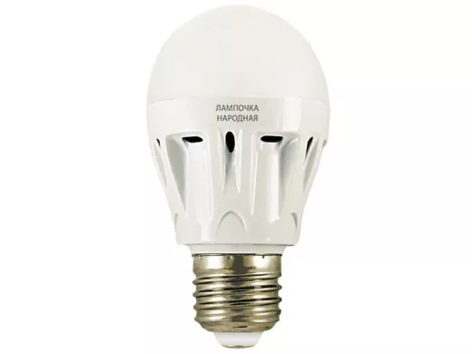 Светодиодная лампа A60 Е27  5W 6000K  Народная  НЛ-LED TDM  220В аналог 40Вт.