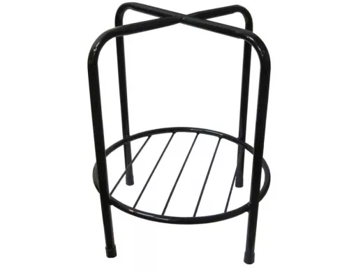 Каркас для табурета с полочкой и подставкой "TABURETTO-15110" ЧЁРНЫЙ с колпачками, 16мм