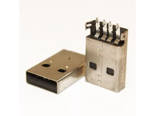 Разъём компьют: штекер USB-AR на плату (выводы параллельно плоскости)