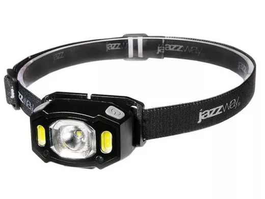 Фонарь  Jazzway AccuH3- L5W-bk налобный чёрный ( Micro USB, 300 Лм, IP54, литий-полимерный аккумулят