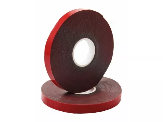Скотч двухсторонний, красного цвета на серой основе, 6мм, 5метров  R09-6006