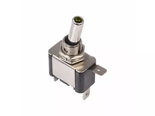 Тумблер 12V 20А (3c) ON-OFF однополюсный  с зеленой LED подсветкой  REXANT