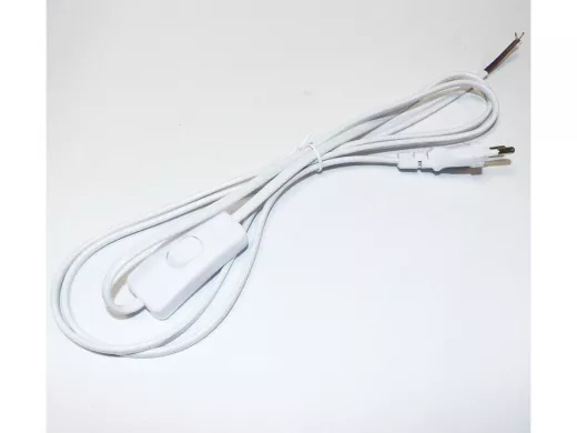 Шнур сетевой CEE7/16 с ВЫКЛЮЧАТЕЛЕМ (250V/2A) L=1.8м (2x0.75мм2) белый