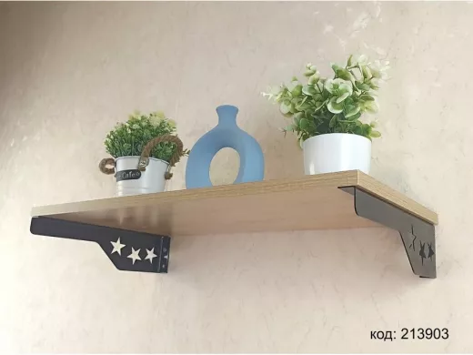 Полка для микроволновки со звездами "КЕДРОПА-213903" размер 60х30х10 см, дуб