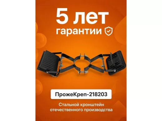 Кронштейн для двух прожекторов на трубу диаметром 89мм "ПрожеКреп-218203" сталь, черный, ширина 25мм