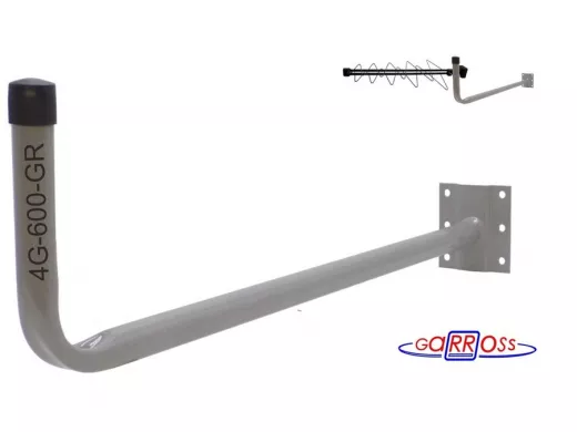 Кронштейн для крепления антенны на стене с вылетом  60см "4G-600GR-25812" серый, диаметр трубы 22мм