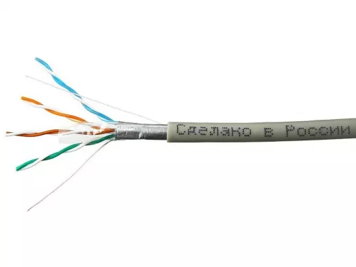 Кабель SkyNet Light FTP indoor 4x2x0,46, медный, FLUKE TEST, кат.5e, однож., 100 м, box, серый CSL-F