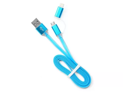 Кабель микро USB (AM/microBM)  1.0 м Cablexpert CC-mAPUSB2bl1m, AM/microBM 5P iPhone lightning,комбо