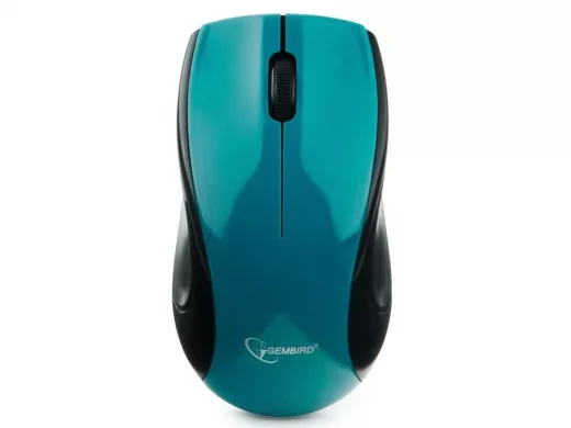 Мышь беспроводная Gembird MUSW-320-B, 2.4ГГц, голубой, 2 кнопки+колесо-кнопка, 1000 DPI, батарейки в