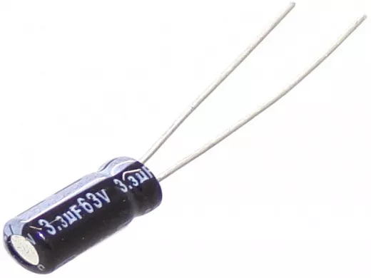 Конденсатор электролитический     3.3mf x  63V  Jamicon 85