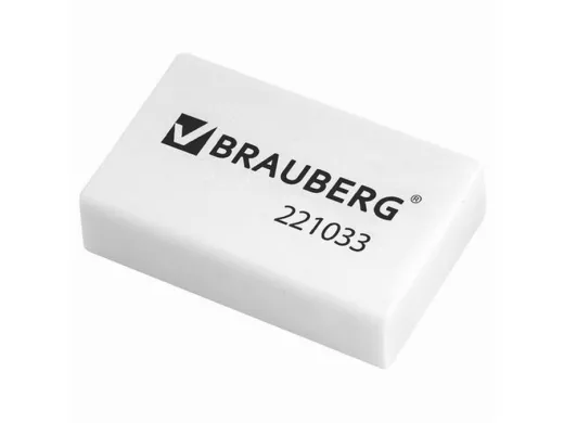 Резинка стирательная "BR-75760", 26х17х7мм, цвет белый, в карт. дисплее