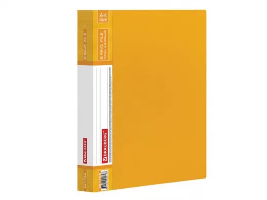 Папка на 2 кольцах "BR-76088" Contract, 35мм, желтая, до 270 листов, 0,9мм