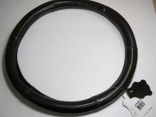 Оплетка на руль 40 см. L 4793B кожа коричневая+"змея светлая" вставка сверху "гладкая"