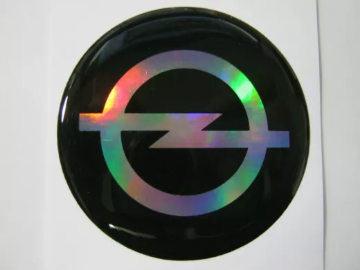 наклейка (объемная) "На колпаки "OPEL" наружная голограф., (цвет черный), (комп.4 шт),диам.6см