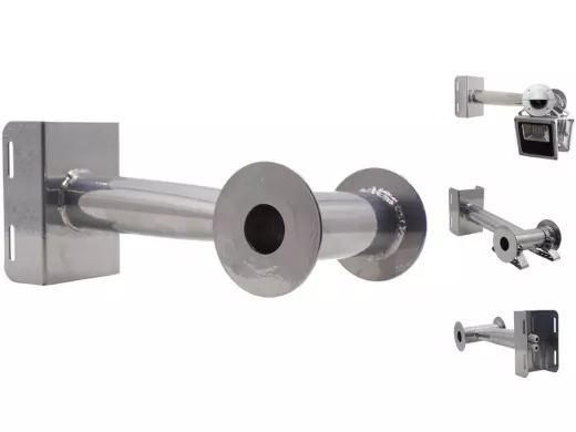 Кронштейн "HIWOLL-STOLB-5S" бокс с хомутом для 2 камер и прожект. на столб под СИП-ленту,0,35м,серый